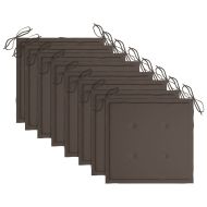 Градински столове с възглавници, 8 бр, акация масив, сиви