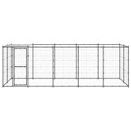 Външна клетка за кучета с покрив, стомана, 12,1 м²