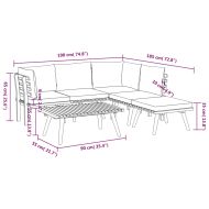 Градински лаундж комплект с възглавници, 6 части, акация масив