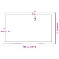 Плот за баня тъмнокафяв 100x60x(2-6)см обработено масивно дърво