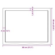Плот за маса светлокафяв 80x60x(2-6) см обработен масивен дъб