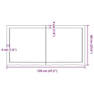 Плот за маса тъмнокафяв 120x60x(2-4) см обработен масивен дъб