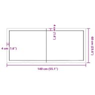 Плот за маса тъмнокафяв 140x60x(2-4) см обработен масивен дъб