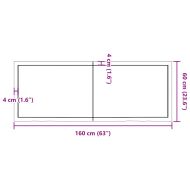 Плот за маса тъмнокафяв 160x60x(2-4) см обработен масивен дъб