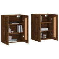 Стенни шкафове, 2 бр, кафяв дъб, инженерно дърво