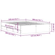 Рамка за легло с чекмедже сив сонома 120x200 см инженерно дърво