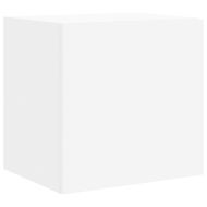 Стенен ТВ шкаф с LED осветление, бял, 40,5x35x40 см