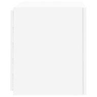 Стенен ТВ шкаф с LED осветление, бял, 40,5x35x40 см