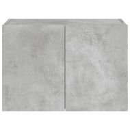 Стенен ТВ шкаф с LED осветление, бетонно сив, 60x35x41 см