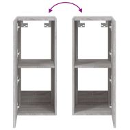 Стенен ТВ шкаф с LED осветление, сив сонома, 30,5x35x70 см