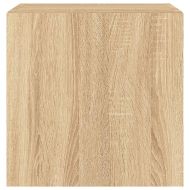 Стенни ТВ шкафове с LED лампи, 2 бр, сонома дъб, 40,5x35x40 см