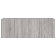 Стенни ТВ шкафове с LED лампи, 2 бр, сив сонома, 60x35x41 см