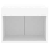 Нощни шкафчета с LED осветление, за стенен монтаж, 2 бр, бели