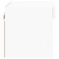 Нощни шкафчета с LED осветление, за стенен монтаж, 2 бр, бели