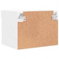 Нощни шкафчета с LED осветление, за стенен монтаж, 2 бр, бели