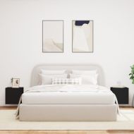 Стенни ТВ шкафове с LED осветление, 2 бр, черни, 40,5x35x40 см