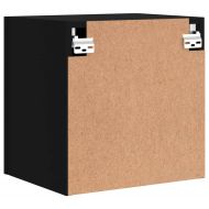 Стенни ТB шкафове, 2 бр, черни, 40,5x30x40 см, инженерно дърво