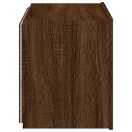 Стенен ТВ шкаф с LED осветление, кафяв дъб, 60x35x41 см