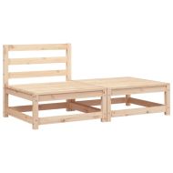 Градинско кресло без подлакътници, с табуретка, бор масив