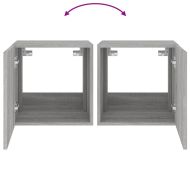 Стенен ТВ шкаф с LED осветление, сив сонома, 40,5x35x40 см