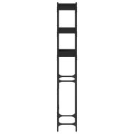 Рафт за пералня, черен, 67x25x163 см, инженерно дърво