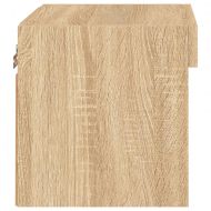 Нощни шкафчета с LED осветление, стенни, 2 бр, сонома дъб