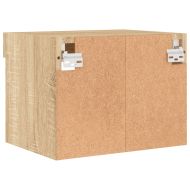 Нощни шкафчета с LED осветление, стенни, 2 бр, сонома дъб