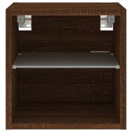 Стенни ТВ шкафове с LED лампи, 2 бр, кафяв дъб, 30x28,5x30 см