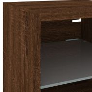 Стенни ТВ шкафове с LED лампи, 2 бр, кафяв дъб, 30x28,5x30 см