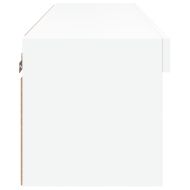 ТВ шкаф с LED осветление, бял, 80x30x30 см