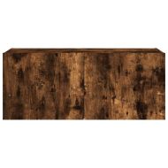 Стенен ТВ шкаф с LED осветление, опушен дъб, 100x35x31 см