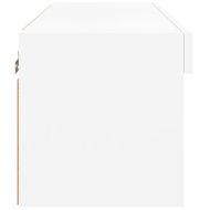 ТВ шкаф с LED осветление, бял, 60x30x30 см