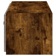 Стенен ТВ шкаф с LED осветление, опушен дъб, 100x35x31 см