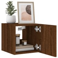 Стенен ТВ шкаф с LED осветление, кафяв дъб, 30,5x35x30 см