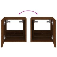 Стенен ТВ шкаф с LED осветление, кафяв дъб, 30,5x35x30 см