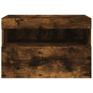 Стенен ТВ шкаф с LED осветление, опушен дъб, 60x30x40 см