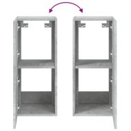 Стенен ТВ шкаф с LED осветление, бетонно сив, 30,5x35x70 см