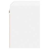 Нощни шкафчета с LED осветление, за стенен монтаж, 2 бр, бели