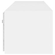 Стенни ТВ шкафове с LED осветление, 2 бр, бели, 80x35x31 см