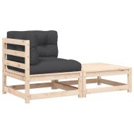 Градински ъглов диван с възглавници и табуретка за крака