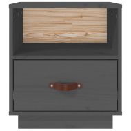 Нощни шкафчета, 2 бр, сиви, 40x34x45 см, борово дърво масив