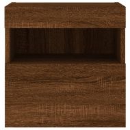 Стенен ТВ шкаф с LED осветление, кафяв дъб, 40x30x40 см