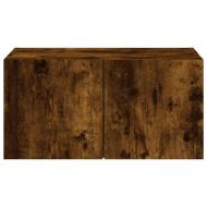 Стенен ТВ шкаф с LED осветление, опушен дъб, 60x35x31 см