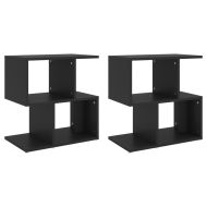 Нощни шкафчета, 2 бр, черни, 50x30x51,5 см, инженерно дърво