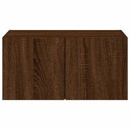 Стенен ТВ шкаф с LED осветление, кафяв дъб, 60x35x31 см