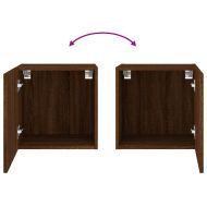 Стенни ТВ шкафове 2 бр кафяв дъб 40,5x30x40 см инженерно дърво