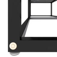 ТВ шкаф, черен мрамор, 140x40x40,5 см, закалено стъкло