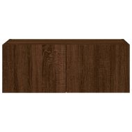 Стенен ТВ шкаф с LED осветление, кафяв дъб, 80x35x31 см