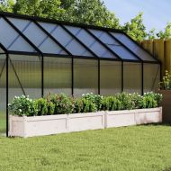 Градински сандъци, 2 бр, бели, борово дърво масив