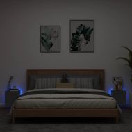 Стенни ТВ шкафове с LED осветление, 2 бр, черни, 30,5x35x30 см